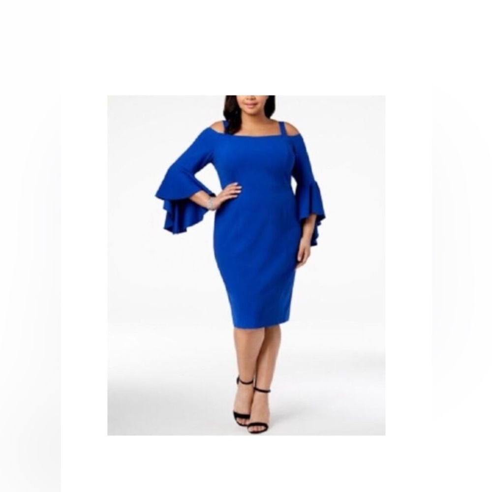 NWT R & M Richards Royal Blue Midi Dress Size 18W